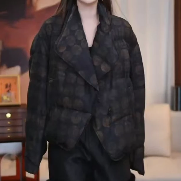 B【翊悬】新中式设计师高级气质保暖冬季宽松休闲羽绒服