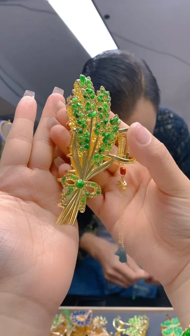 【闪购商品】翡翠耳饰合金82翡翠发簪