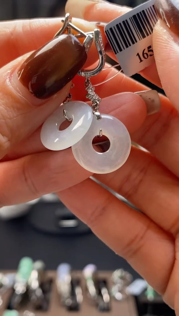 颈饰银S925镶嵌翡翠净货16585