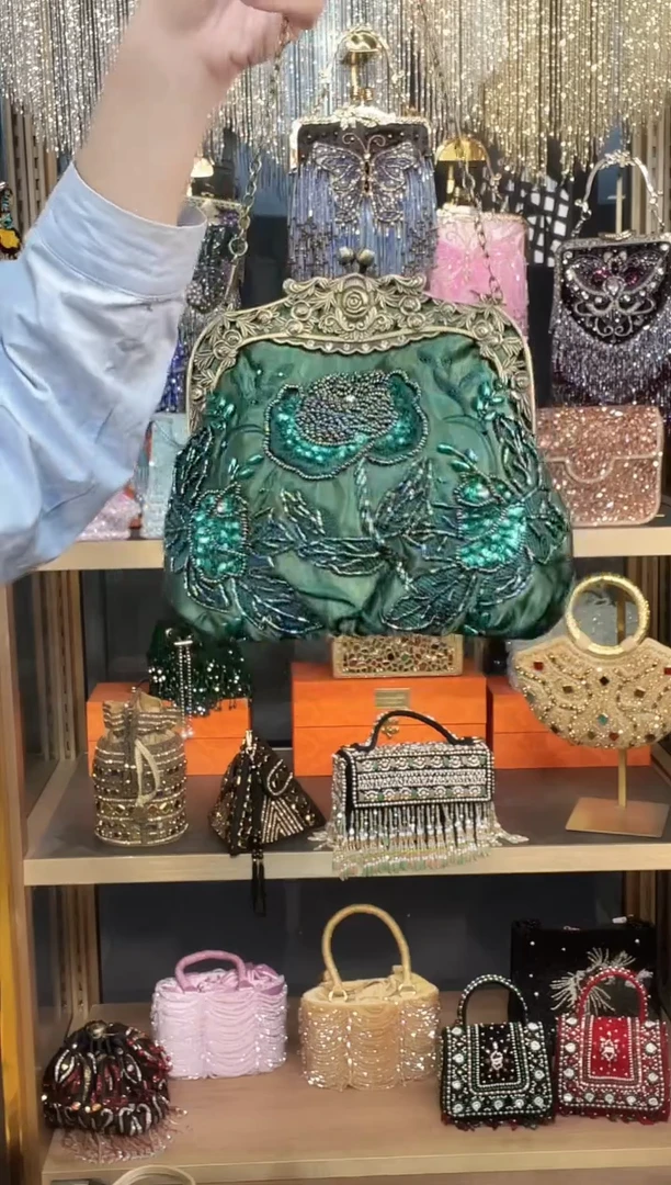 织物珠韵恒泽重工串珠手提包直播间女神专拍