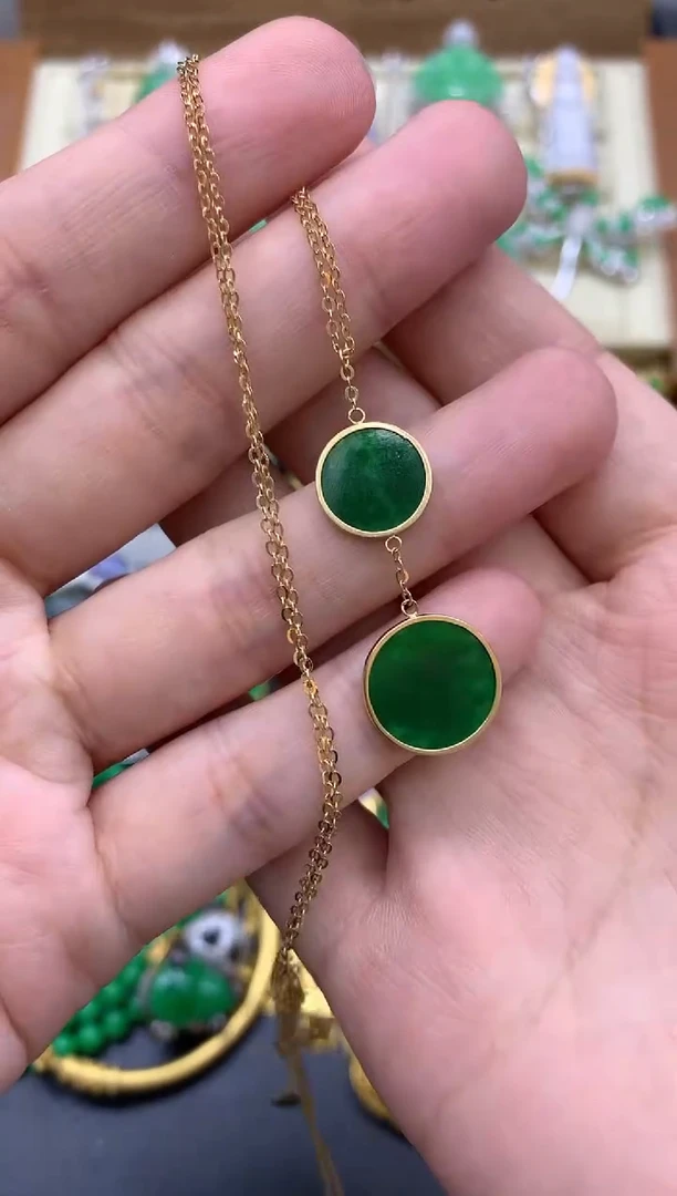 翡翠18K金镶嵌颈饰112-中国好珍宝