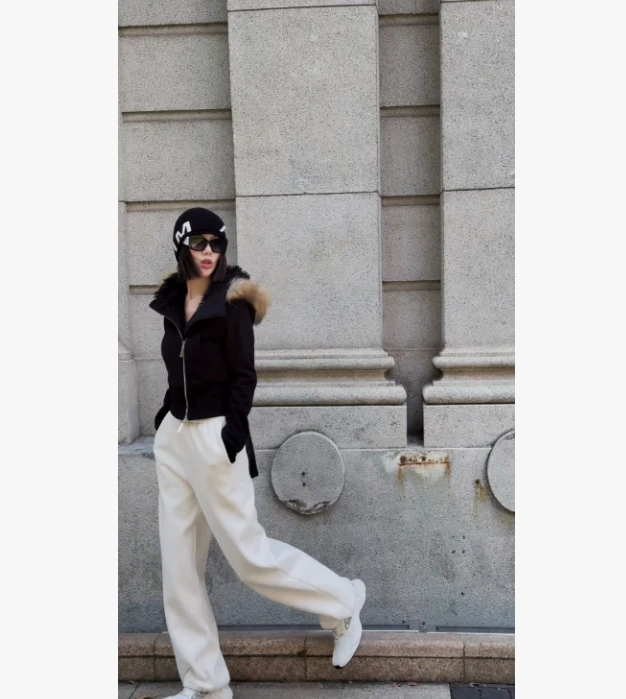 NMN王火火&设计师新通勤毛领保暖连帽外套 28HH0106