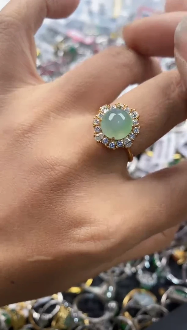 银S925镶嵌戒指翡翠12                1