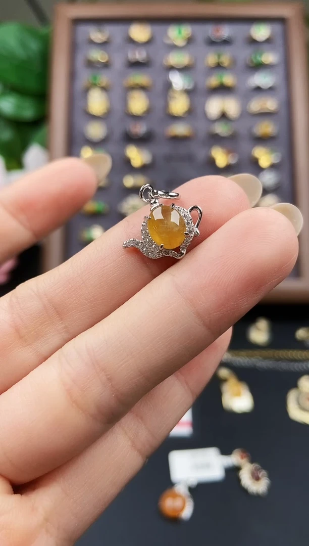 颈饰银S925镶嵌翡翠21