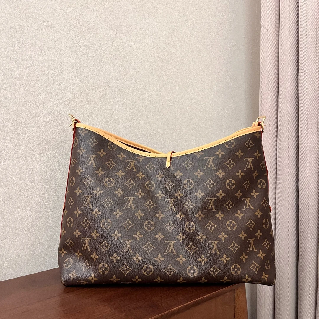 99新 LouisVuitton/路易威登 老花Carryall 中号单肩斜挎包