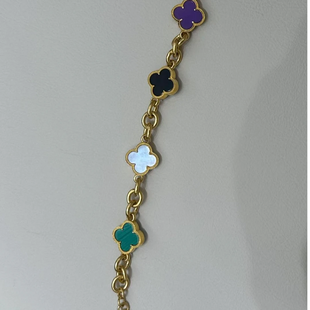 【贞爱福圣诞年终狂欢购】黄金足金爆款【五花四叶草手链】气质