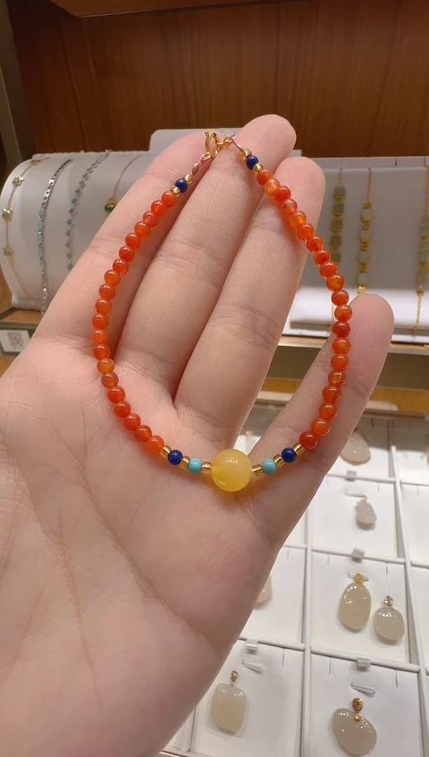 手链银S925镶嵌南红玛瑙@@MY002