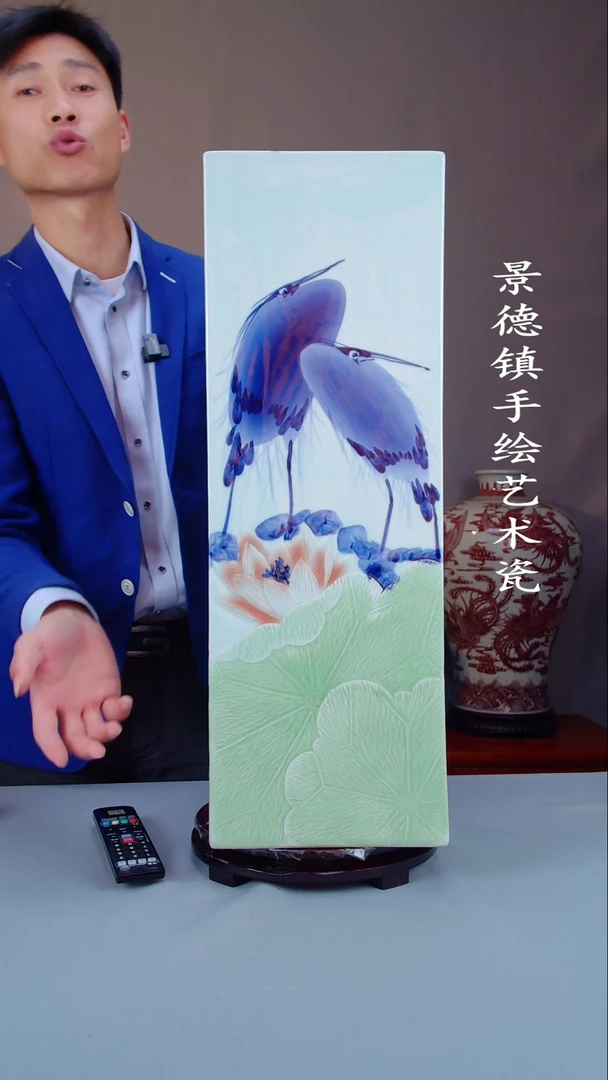 瓶陶景德镇手工手绘陶瓷摆件38