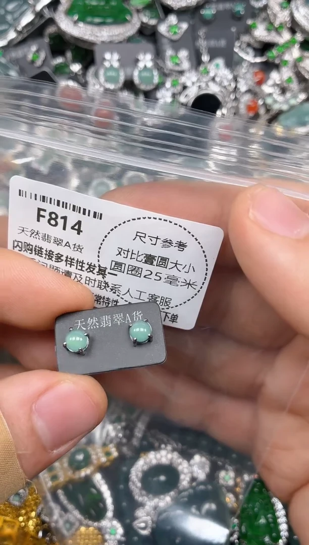 颈饰未镶嵌翡翠F814耳钉