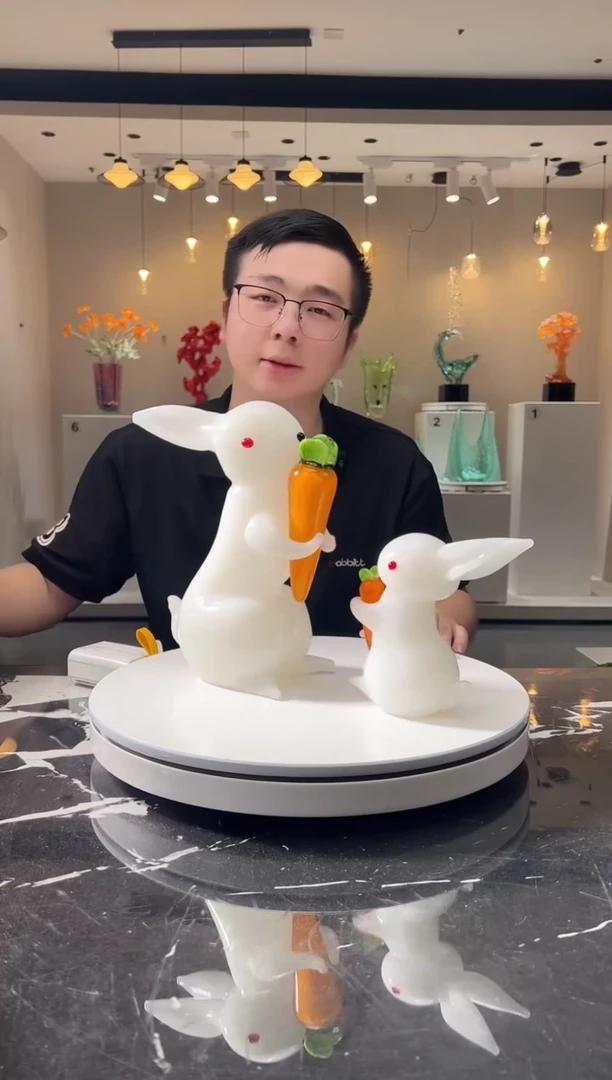 摆件巴比特美学 一组玉兔