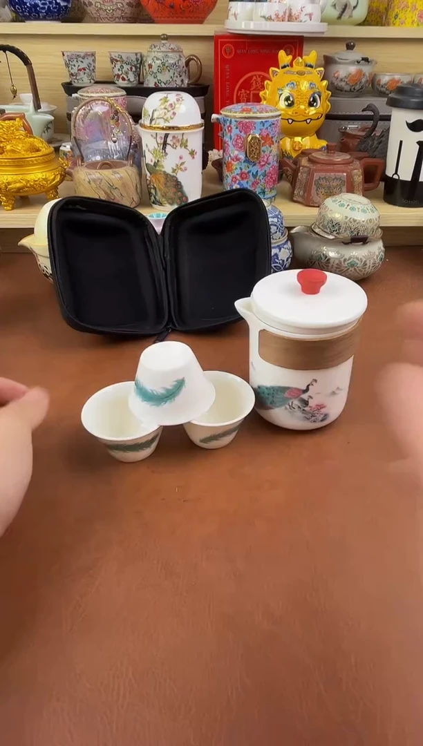 陶瓷茶具摆件旅行套组