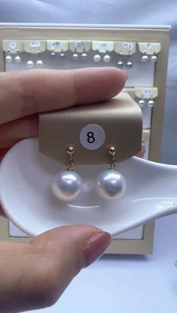 【闪购商品】淡水珍珠耳饰银S925镶嵌8