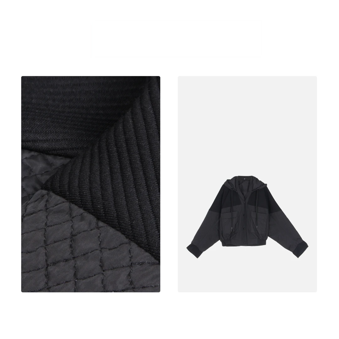 凯特丝蓓723#2024年冬季时尚拼接连帽休闲小个子保暖外套