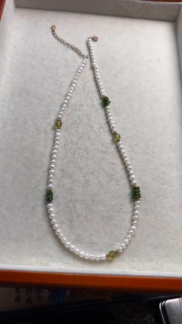项链银S925镶嵌淡水珍珠珍珠项链