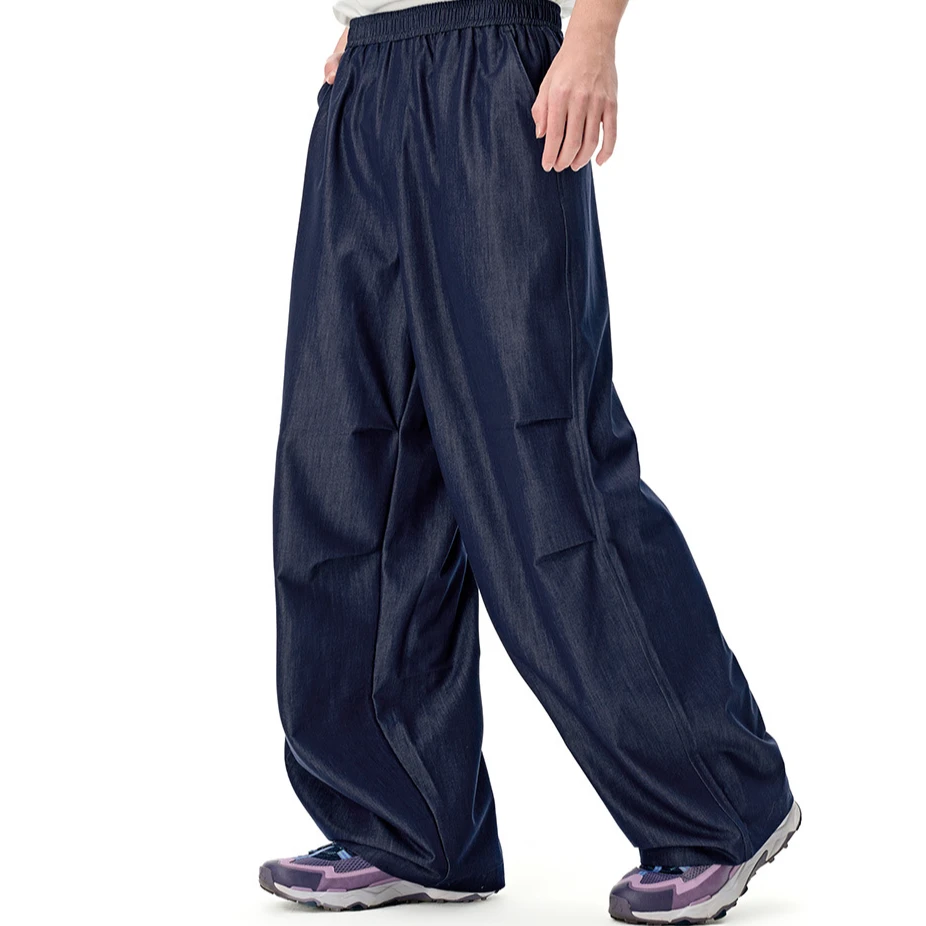 【冰皮】冰凉仿牛仔空调裤夏季速干凉感阔腿男式休闲裤宽松长裤裤子