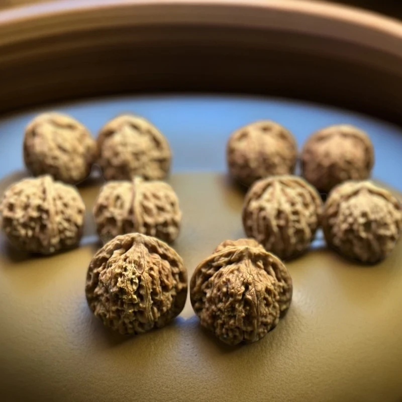 B25文玩核桃麒麟大官帽白狮子头一对（多样性发其一）