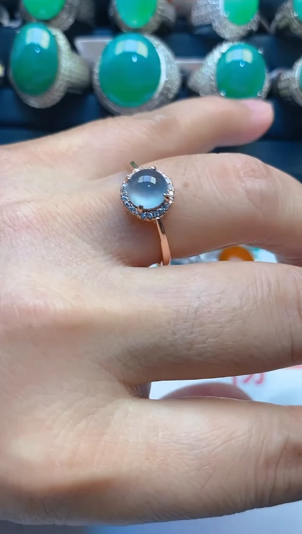 【闪购商品】翡翠耳饰银S925镶嵌天然A货翡翠1