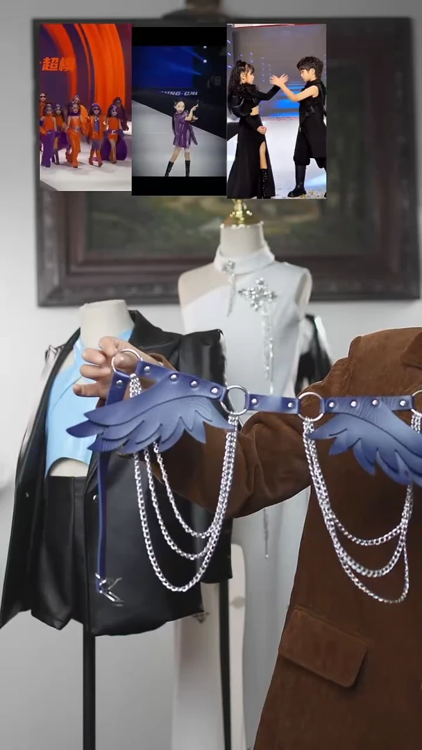 蓝色腰带艺桐轩儿童潮服