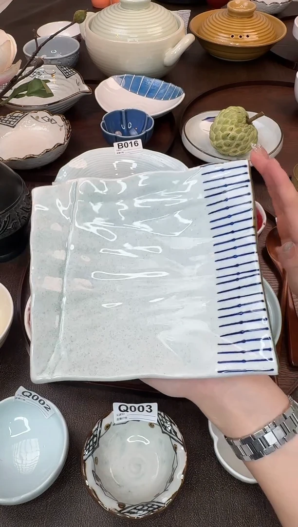 瓷B022柳叶方形菜碟