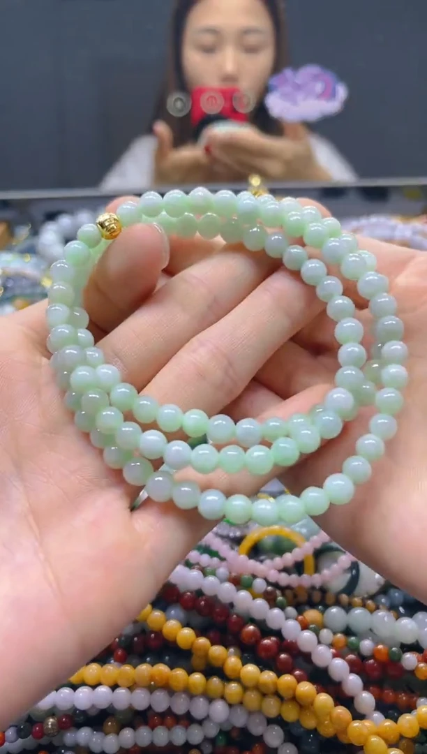 颈饰未镶嵌翡翠6MM/L/翡翠A货，一件也是批发价