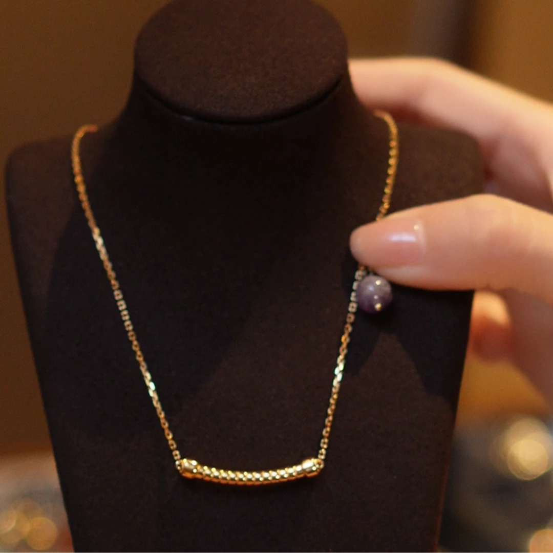 水晶水管微笑项链HTC0140