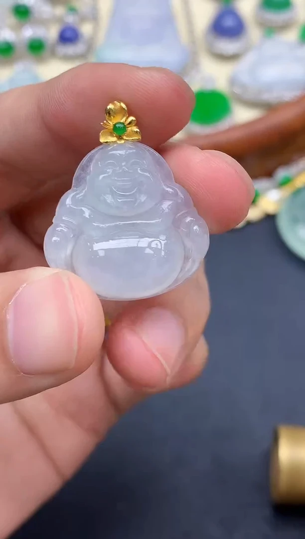 颈饰18K金镶嵌翡翠136-中国好珍宝