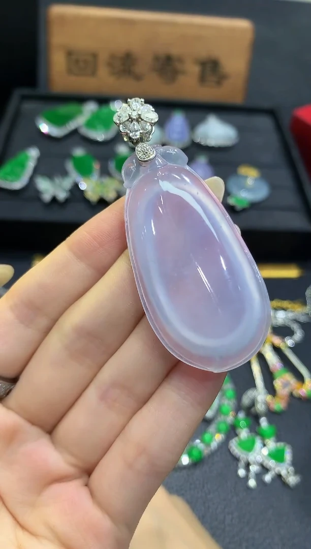 吊坠(不含链)18K金镶嵌翡翠53吊坠不含链