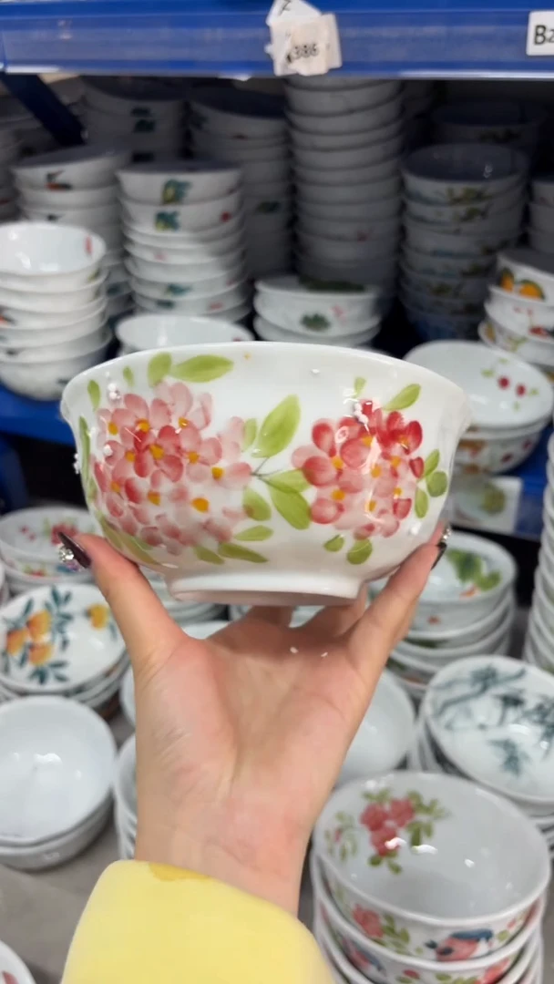 瓷片景德镇陶瓷食品级手绘釉中彩-捏捏碗