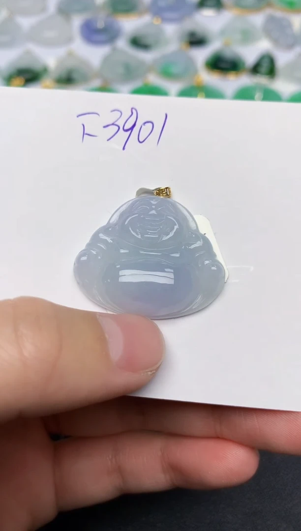 颈饰18K金镶嵌翡翠天然缅甸A货翡翠百元以上9元证书费自理
