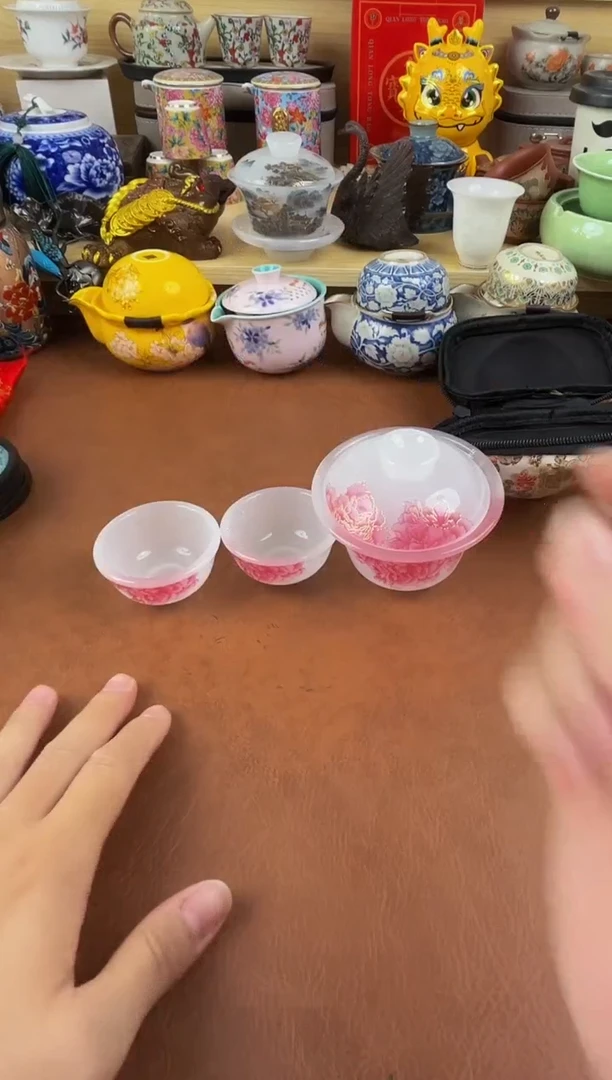 陶瓷茶具摆件旅行套组