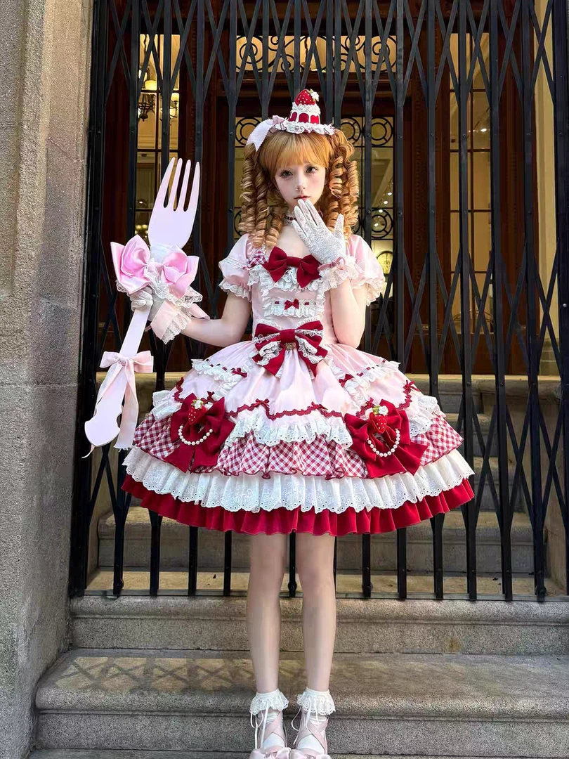 暖暖现货-莓果甜心lolita裙原创樱姬草莓甜点lolita