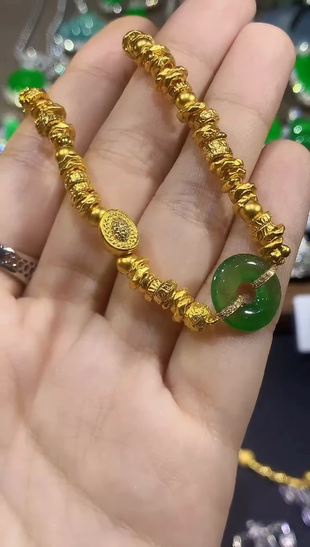 18K金镶嵌手链翡翠C191