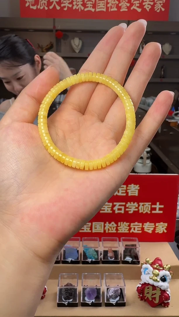 手串蜜蜡未镶嵌天然蜜蜡药片款手串5.5-6mm