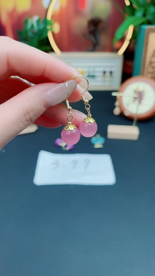 玛瑙/玉髓耳饰银S925镶嵌301