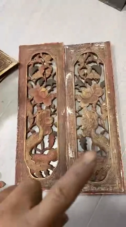 【闪购商品】香榧木微瑕孤品木雕一对68