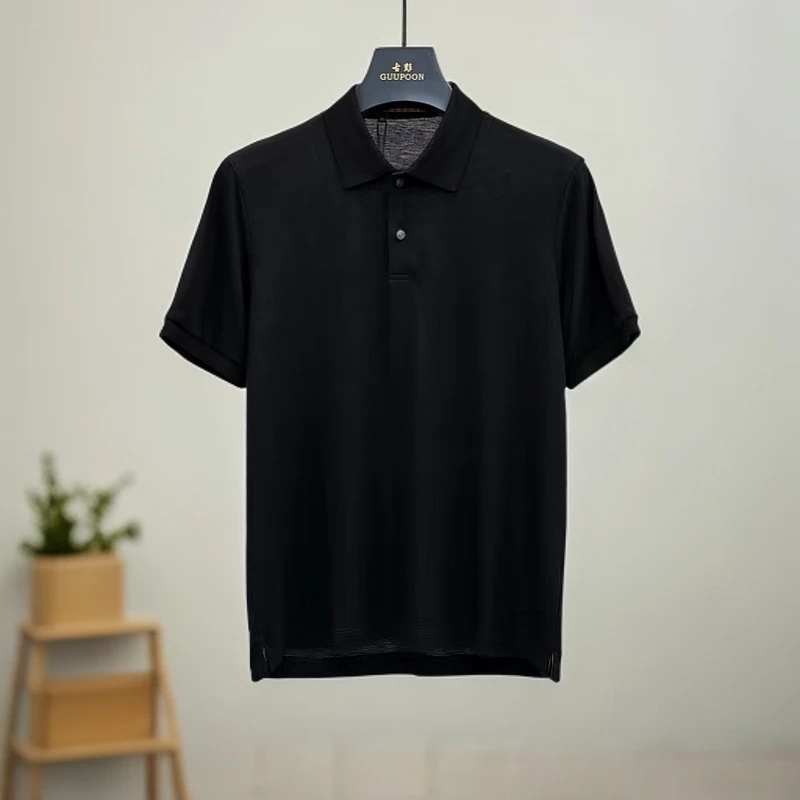 【短袖T恤7138】男士品牌原单商务绅士清凉一夏珠地网孔Polo领短袖