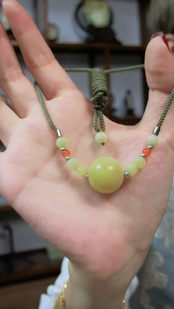 未镶嵌岫玉吊坠转转珠