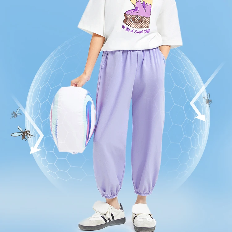 【透气原纱防蚊防晒防闷热】女童夏运动休闲裤EM426114