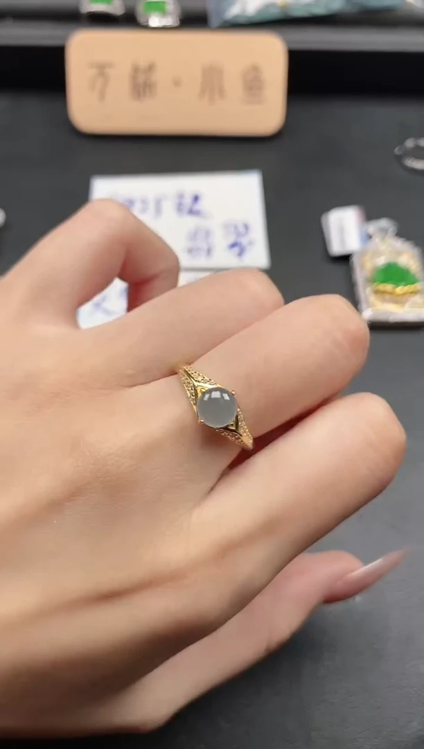 银S925镶嵌戒指翡翠51511