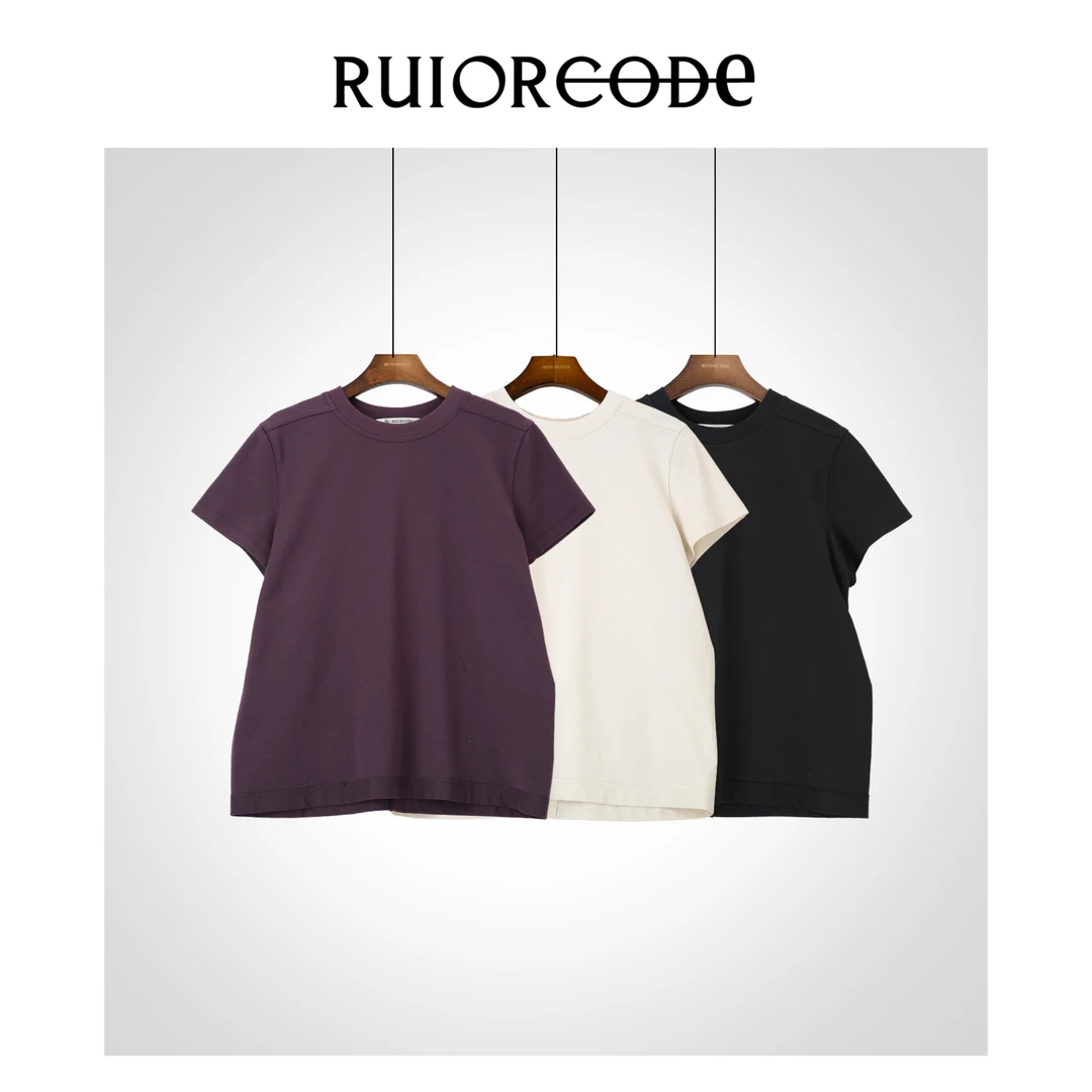 【RUIORCODE】直角肩极简后缝圆领短袖修身T恤 理性消费