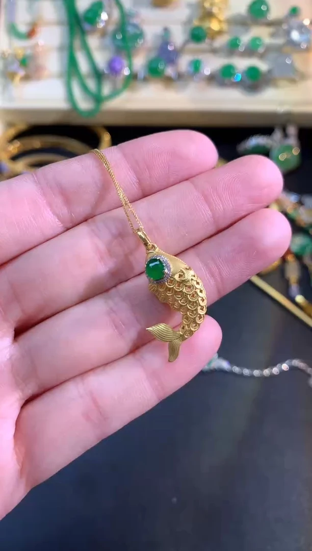 套链18K金镶嵌翡翠套链|4700+235