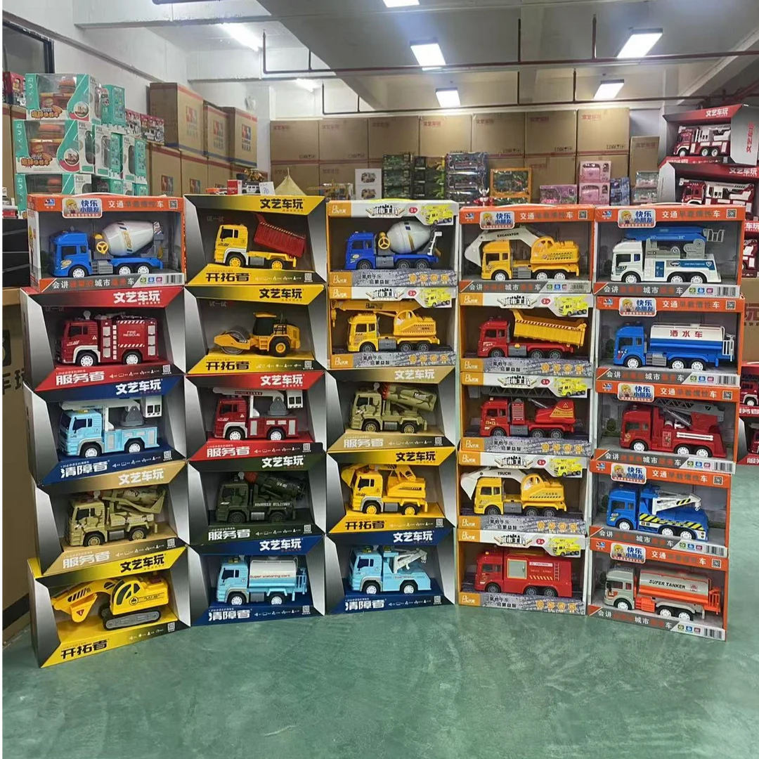 礼盒早教中号会讲故事工程挖机压路军事消防车油罐车搅拌车装卸车