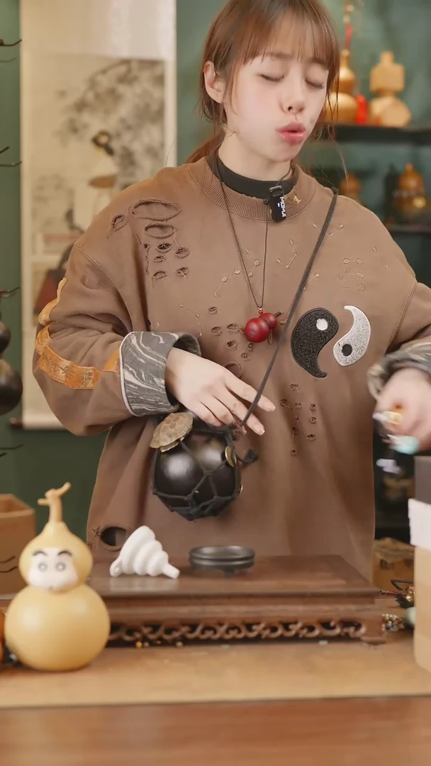 【闪购商品】346号精品天然大漆工艺防渗内胆酒葫芦~