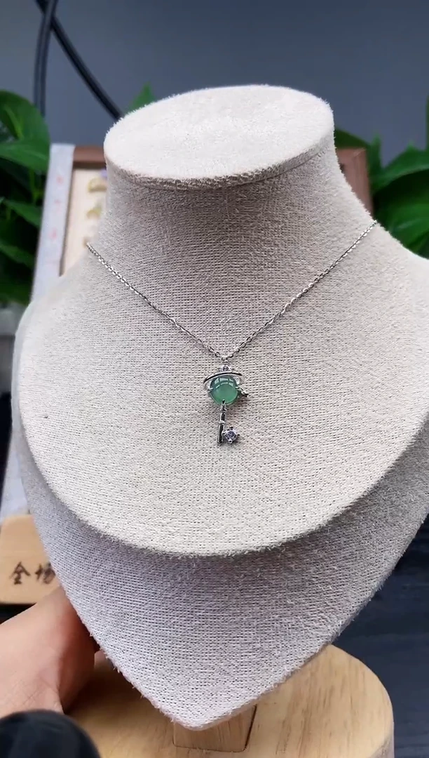 颈饰银S925镶嵌翡翠12