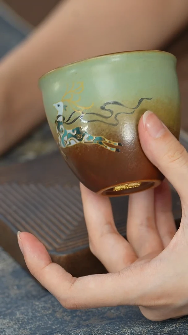 【鎏金】【柴烧一路有你杯】【12西泠礼盒】