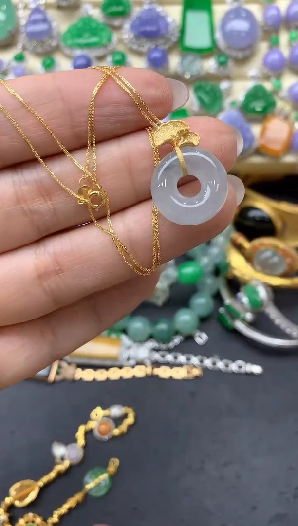 【闪购商品】翡翠颈饰18K金镶嵌308中国好珍宝