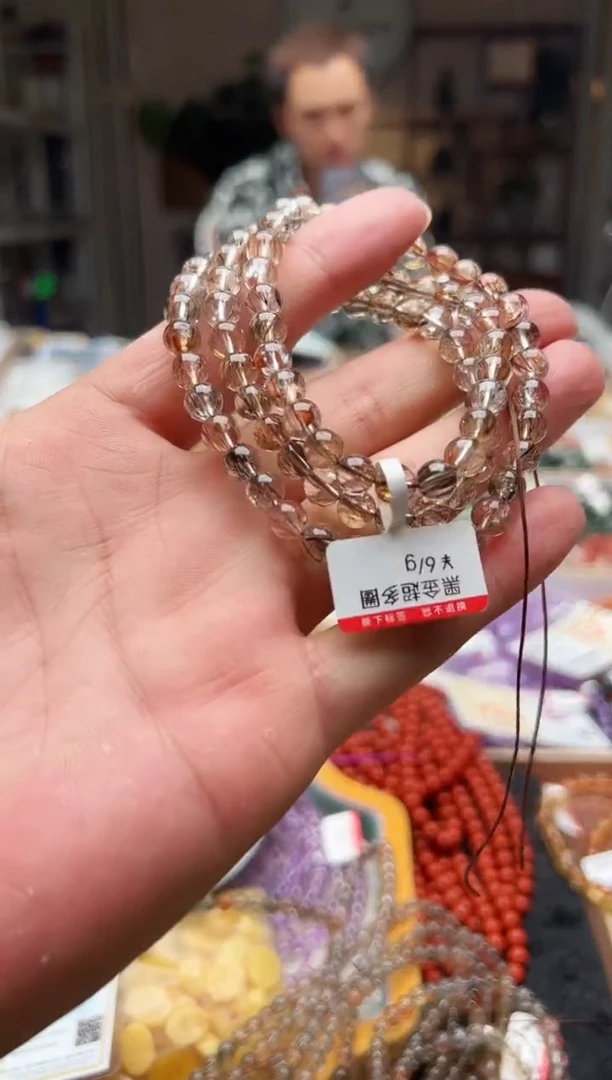 水晶手链未镶嵌黑金超多圈手链015