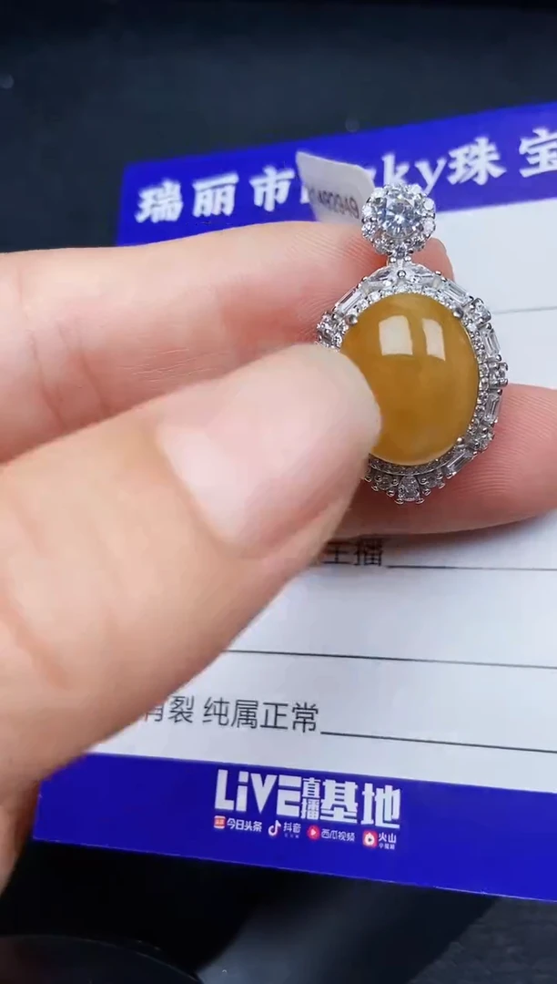 翡翠银S925镶嵌颈饰4675