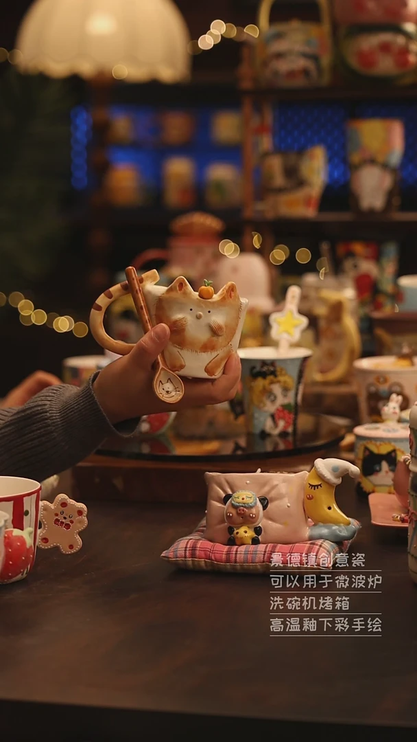 陶瓷景德镇可爱陶瓷釉下彩绘设计师款