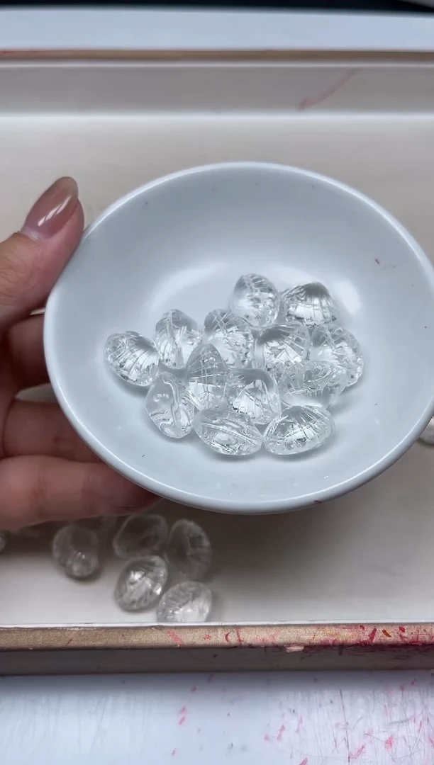 散珠未镶嵌水晶D905白水晶明珠2颗9.9元